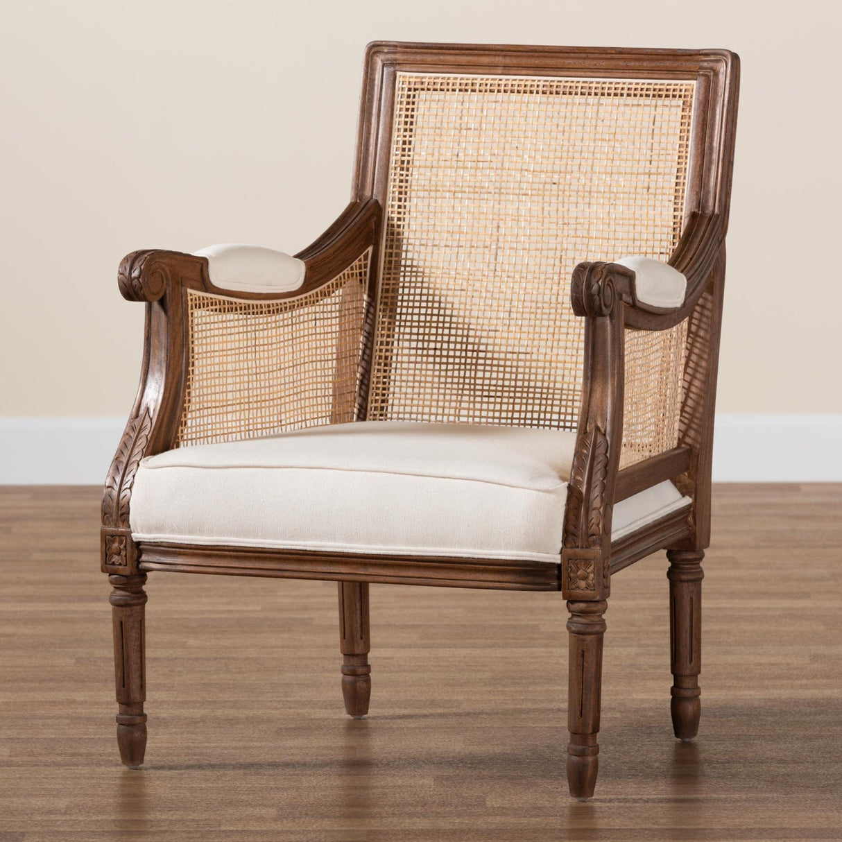 Wooden Padded Accent Chair | Bali Loom Desmond | Oroa.com