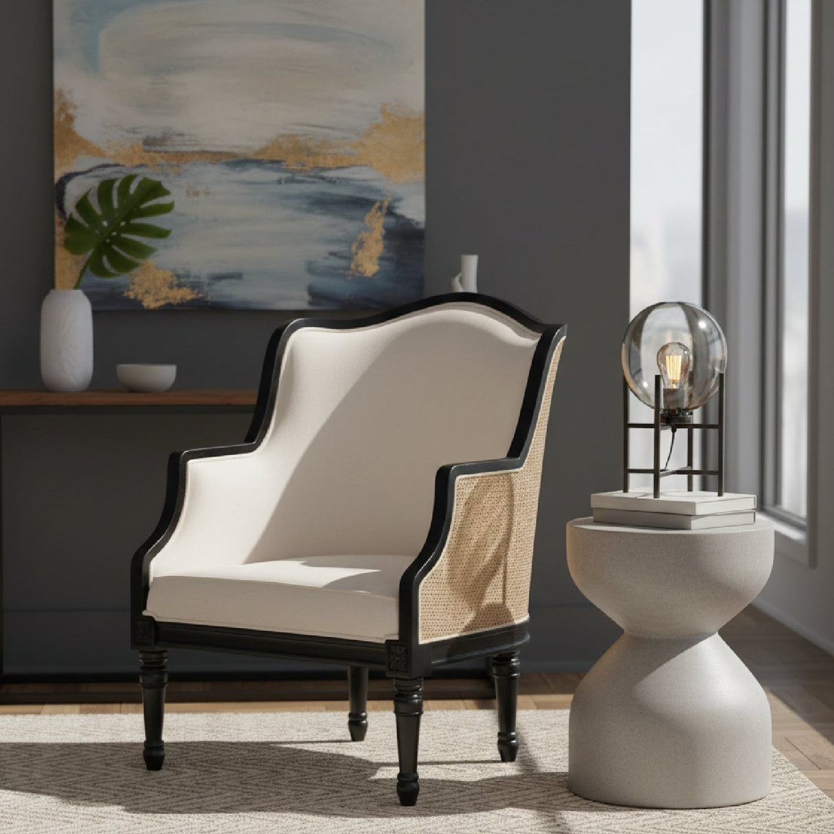 Modern European furniture - Woven Rattan French Accent Chair - www.oroa.com