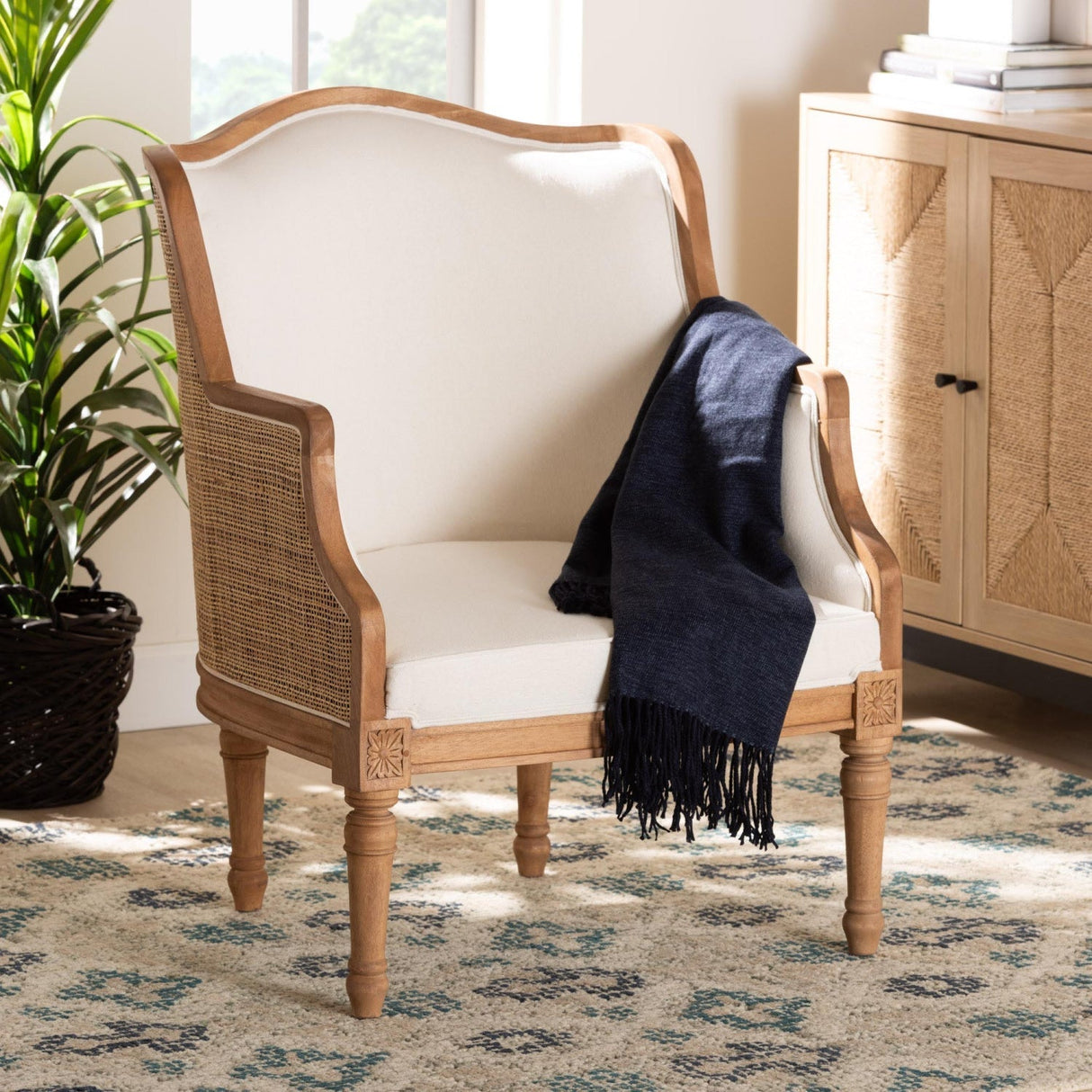 Modern European furniture - Woven Rattan French Accent Chair - www.oroa.com