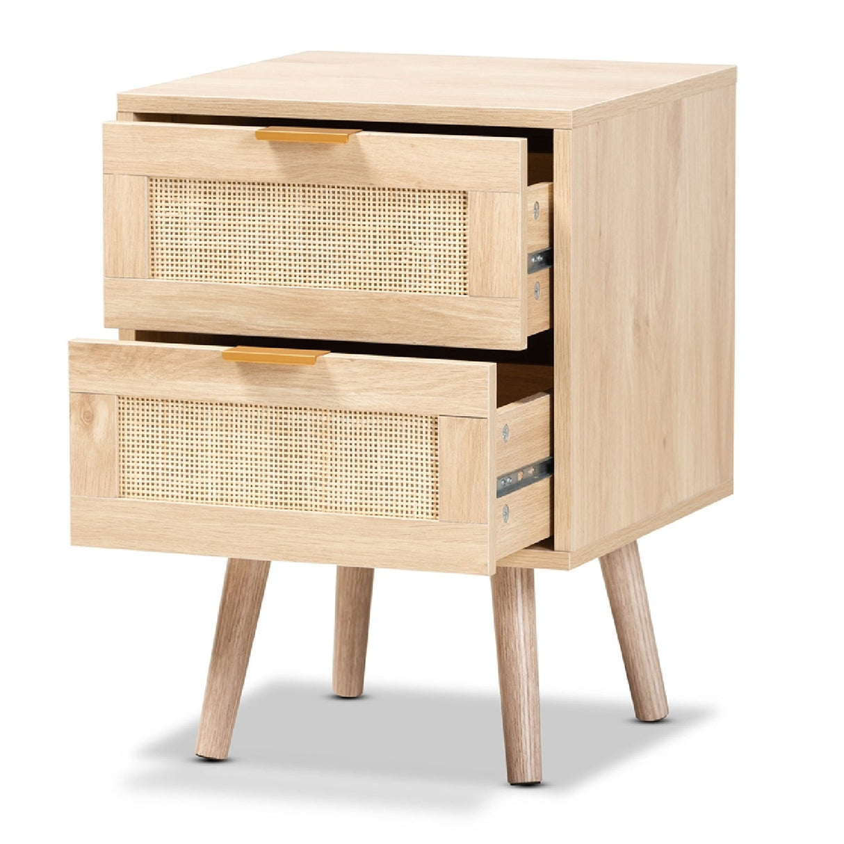 Modern European furniture - Oak 2 Drawer End Table - www.oroa.com