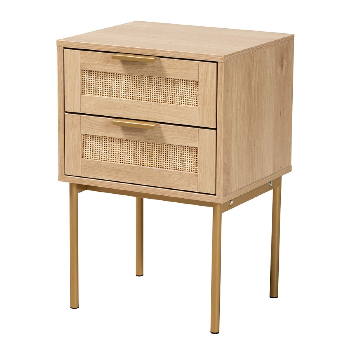 Modern European furniture - Japandi 2 Drawer End Table - www.oroa.com