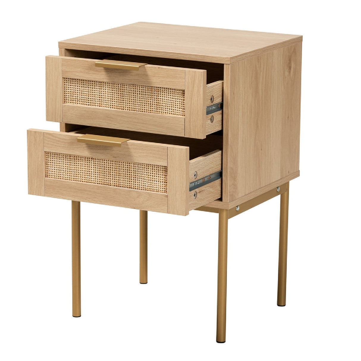 Modern European furniture - Japandi 2 Drawer End Table - www.oroa.com