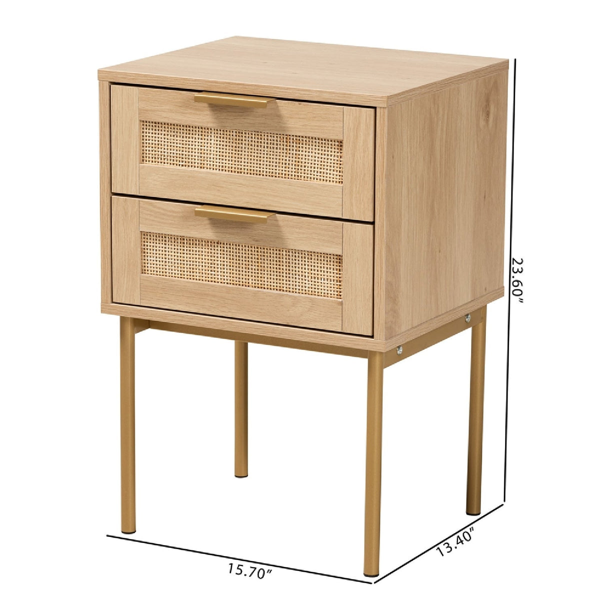 Modern European furniture - Japandi 2 Drawer End Table - www.oroa.com