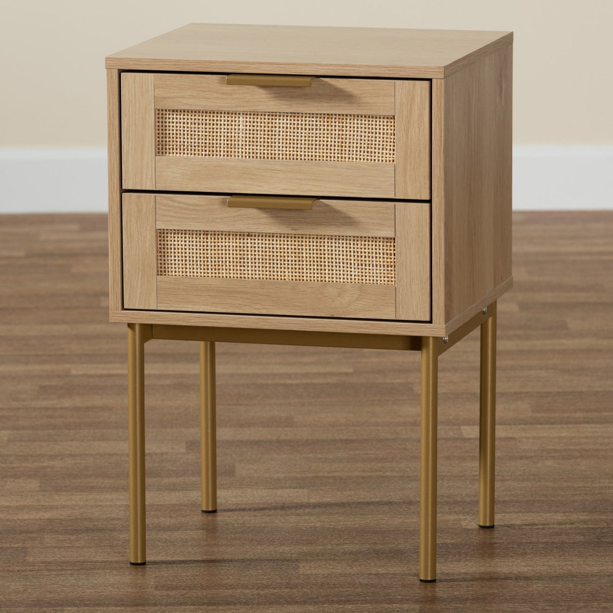 Modern European furniture - Japandi 2 Drawer End Table - www.oroa.com