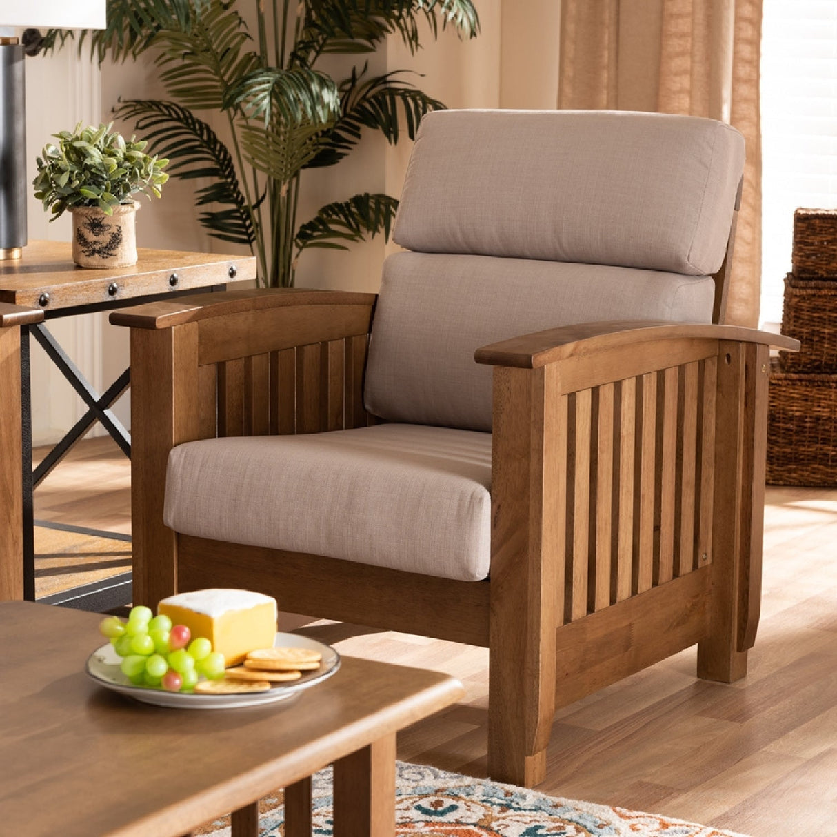 Modern European furniture - Wooden Mission Style Lounge Chair - www.oroa.com