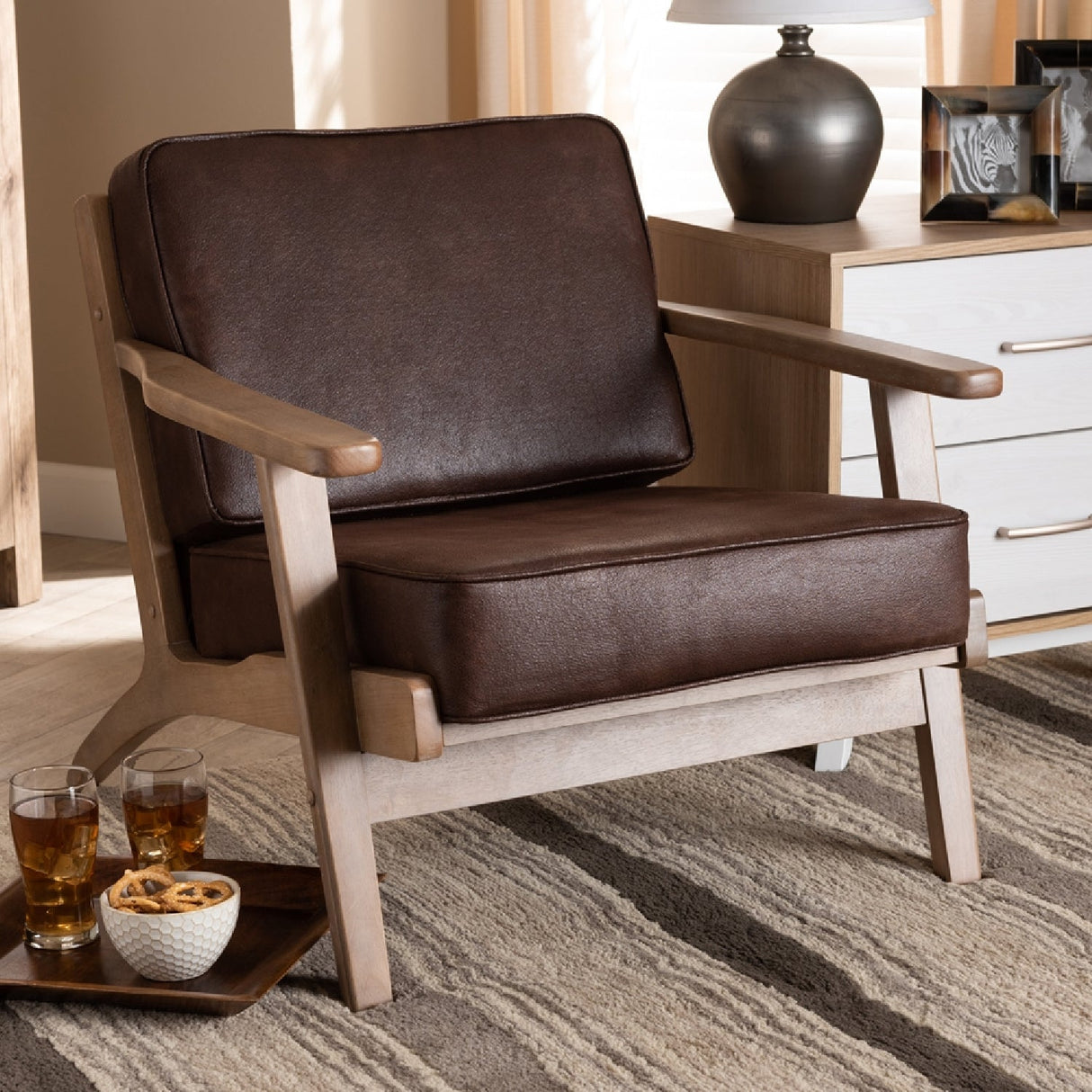 Modern European furniture - Oak Framed Lounge Chair - www.oroa.com