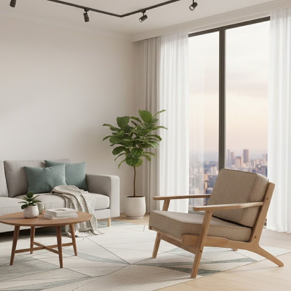 Modern European furniture - Oak Framed Lounge Chair - www.oroa.com