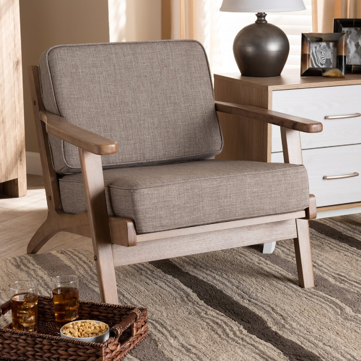 Modern European furniture - Oak Framed Lounge Chair - www.oroa.com