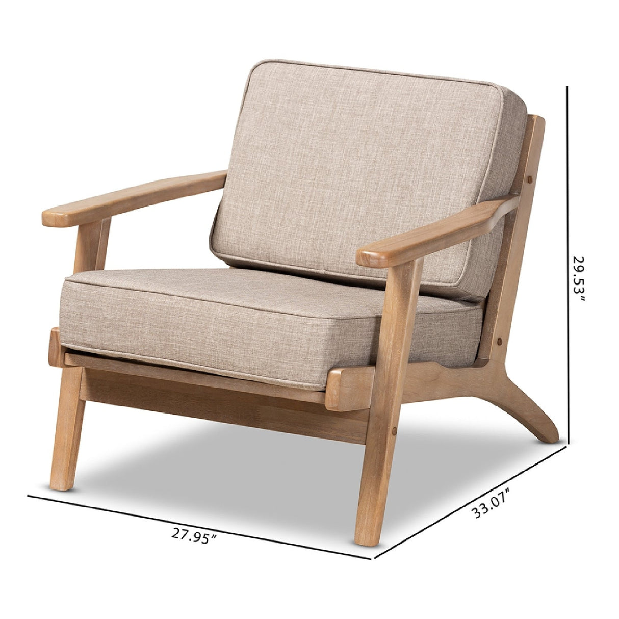 Modern European furniture - Oak Framed Lounge Chair - www.oroa.com