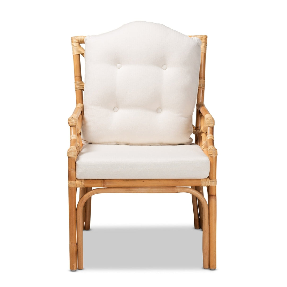 Modern European furniture - Natural Rattan Cushioned Accent Chair - www.oroa.com