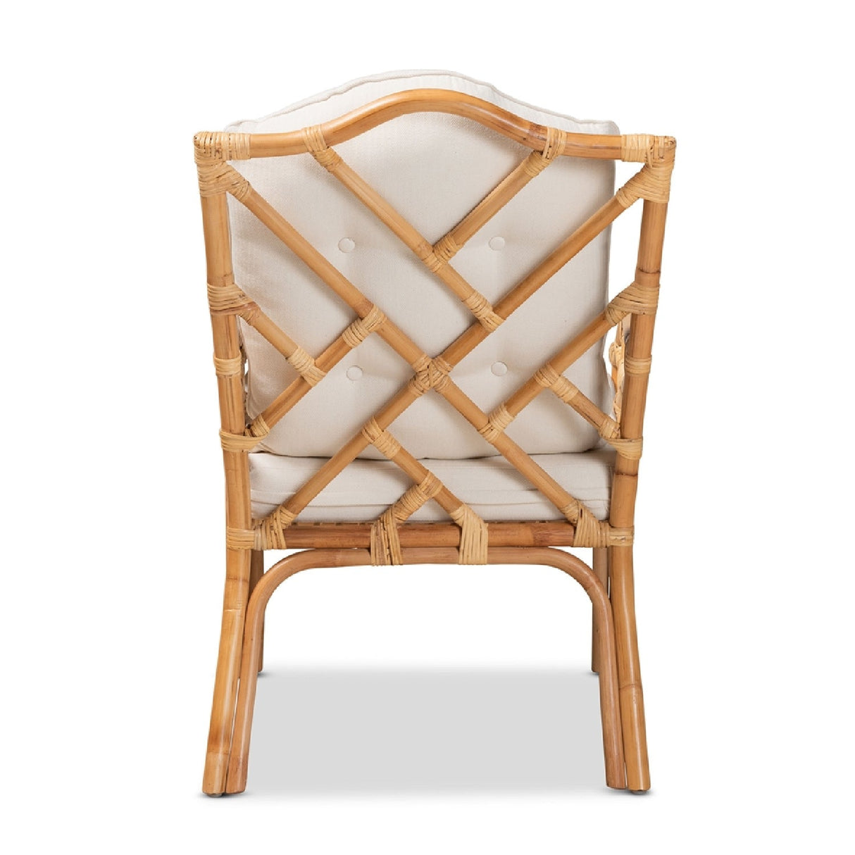Modern European furniture - Natural Rattan Cushioned Accent Chair - www.oroa.com