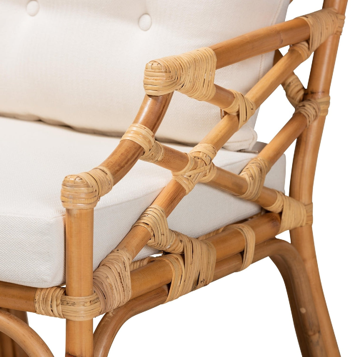 Modern European furniture - Natural Rattan Cushioned Accent Chair - www.oroa.com