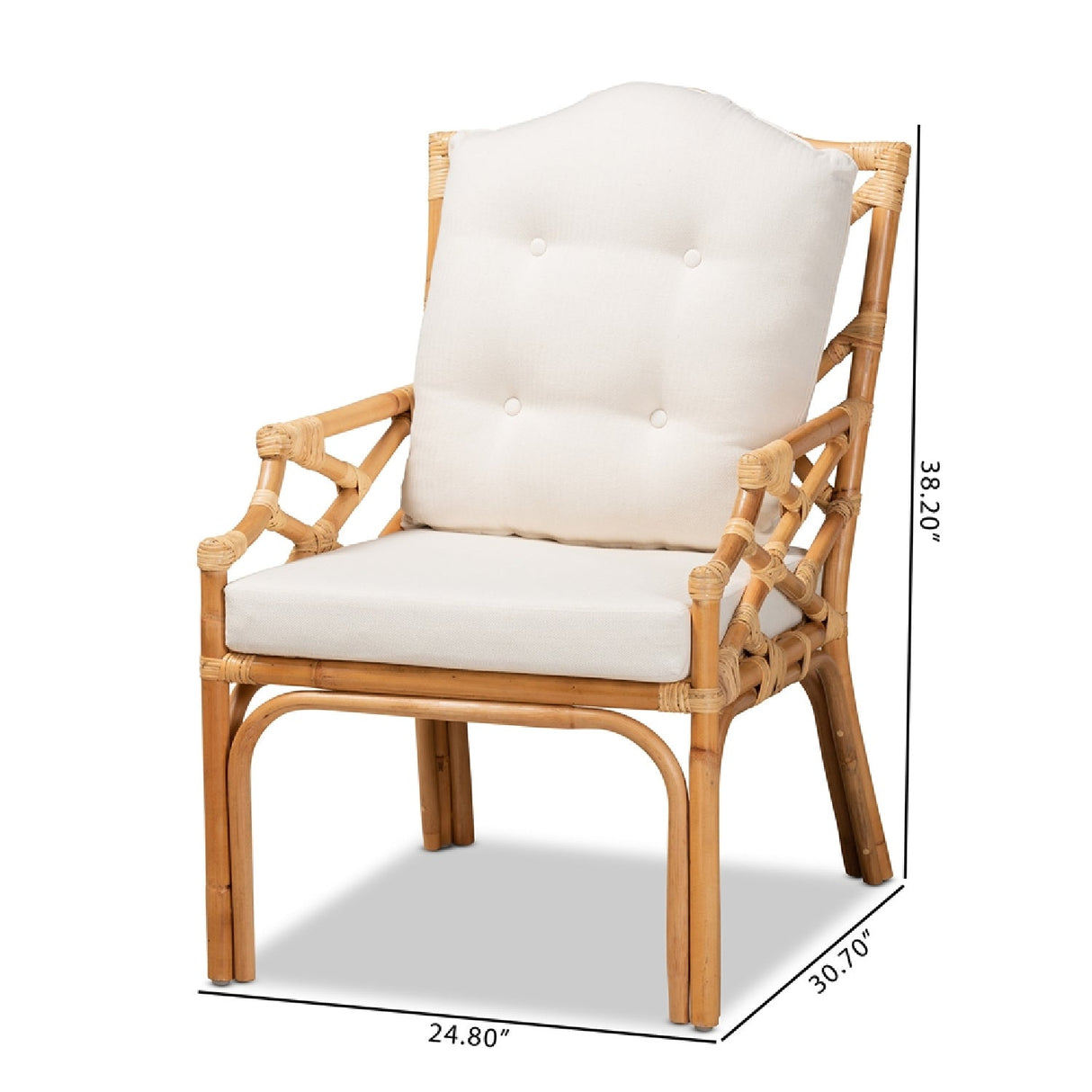 Modern European furniture - Natural Rattan Cushioned Accent Chair - www.oroa.com