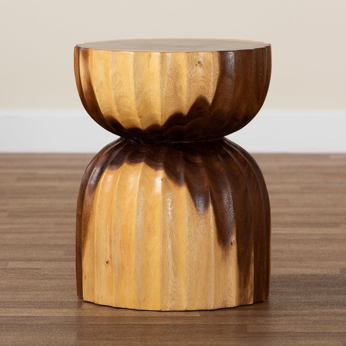Modern European furniture - Hourglass Wooden Side Table - www.oroa.com