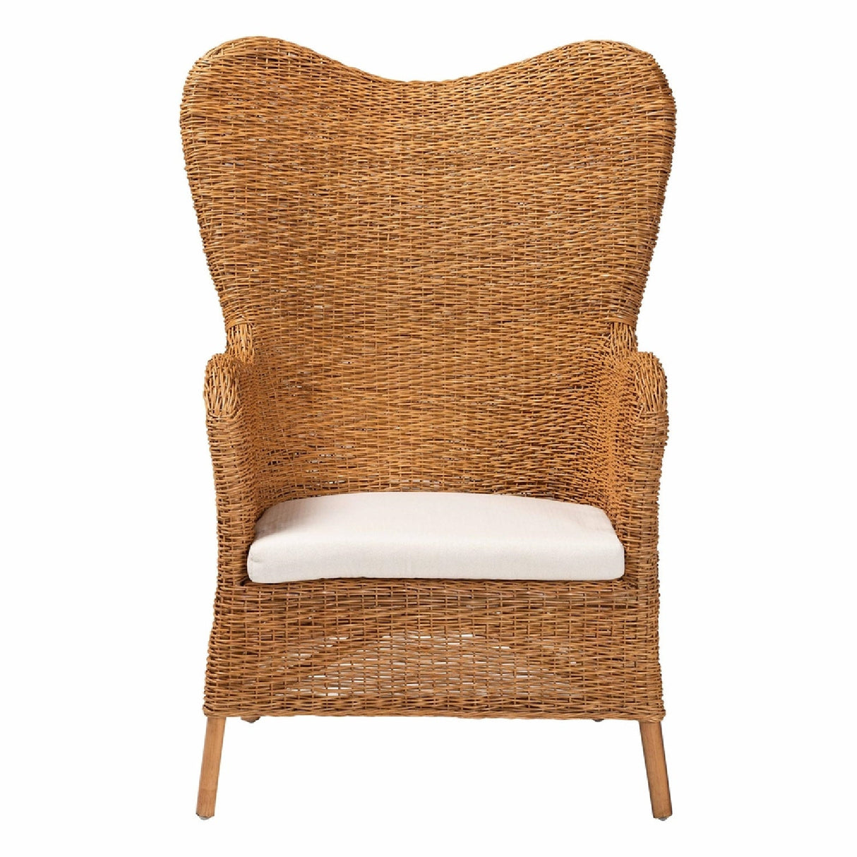 Modern European furniture - Tapered Back Rattan Accent Chair - www.oroa.com