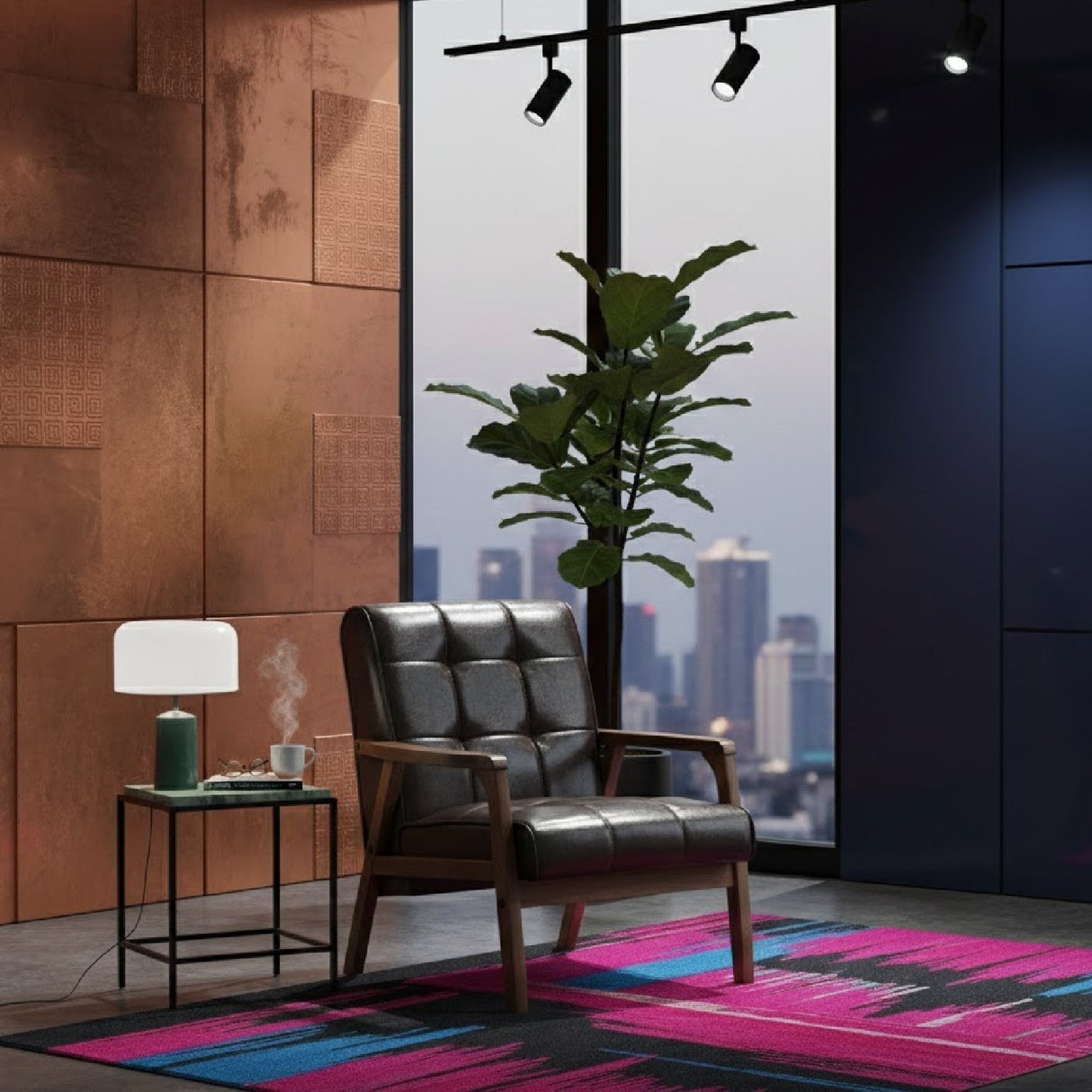 Modern European furniture - Brown Leather Inspired Club Chair - www.oroa.com