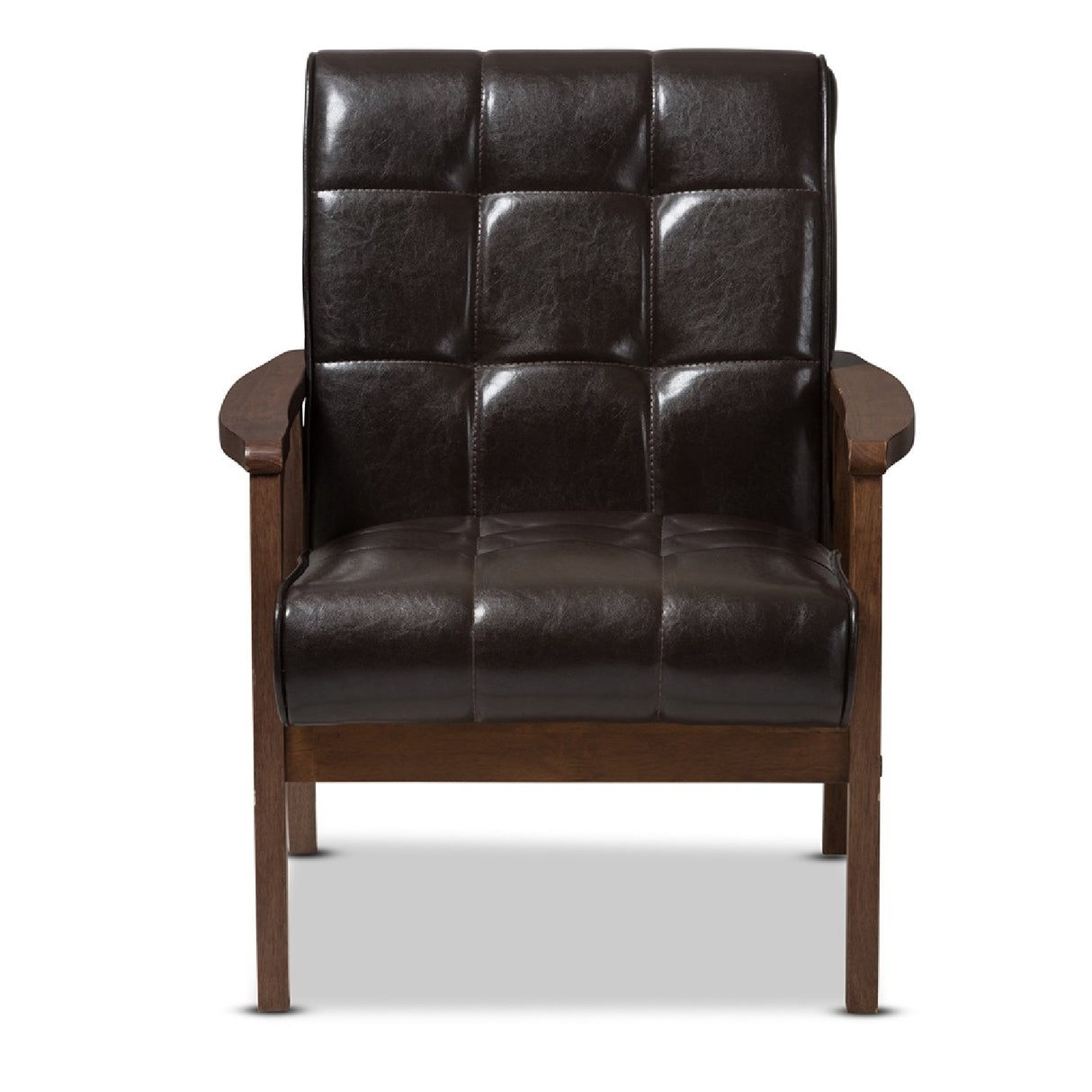 Modern European furniture - Brown Leather Inspired Club Chair - www.oroa.com