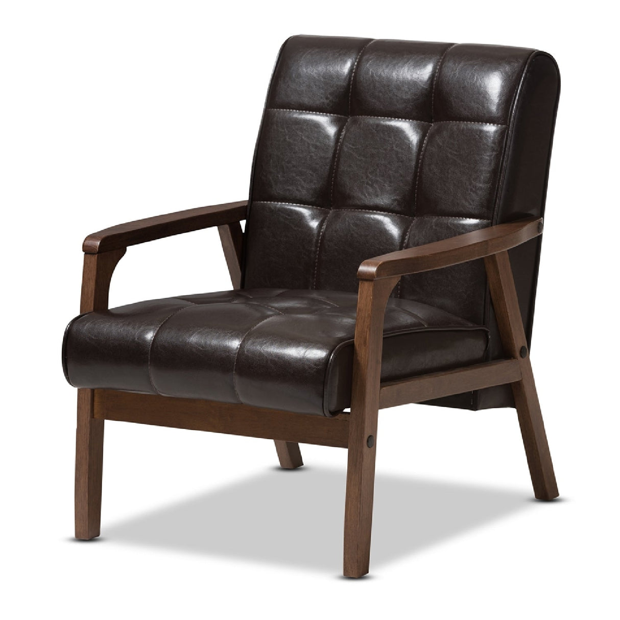 Modern European furniture - Brown Leather Inspired Club Chair - www.oroa.com