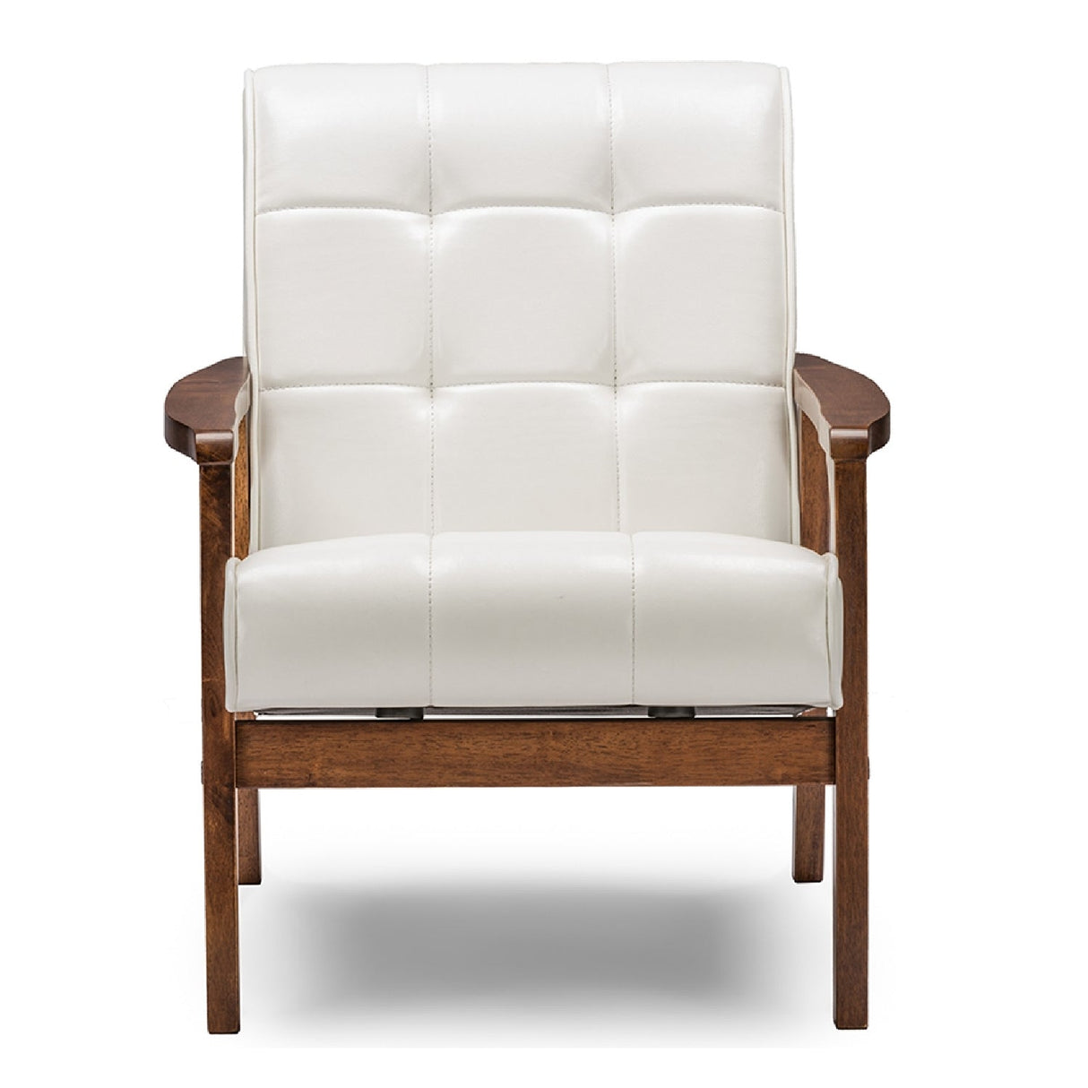 Modern European furniture - White Leather Inspired Club Chair - www.oroa.com