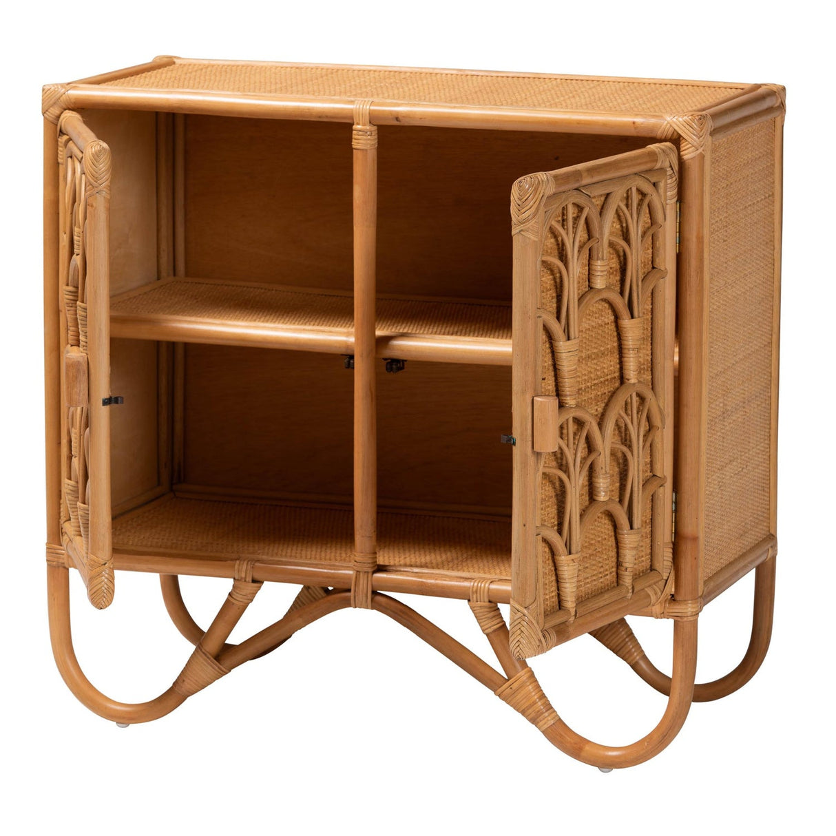 Modern European furniture - Geometrical Rattan 2 Door Cabinet - www.oroa.com