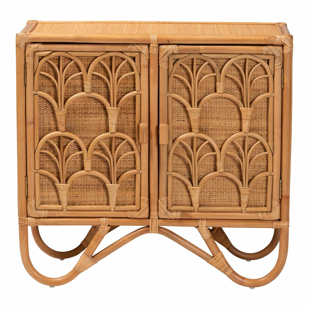 Modern European furniture - Geometrical Rattan 2 Door Cabinet - www.oroa.com