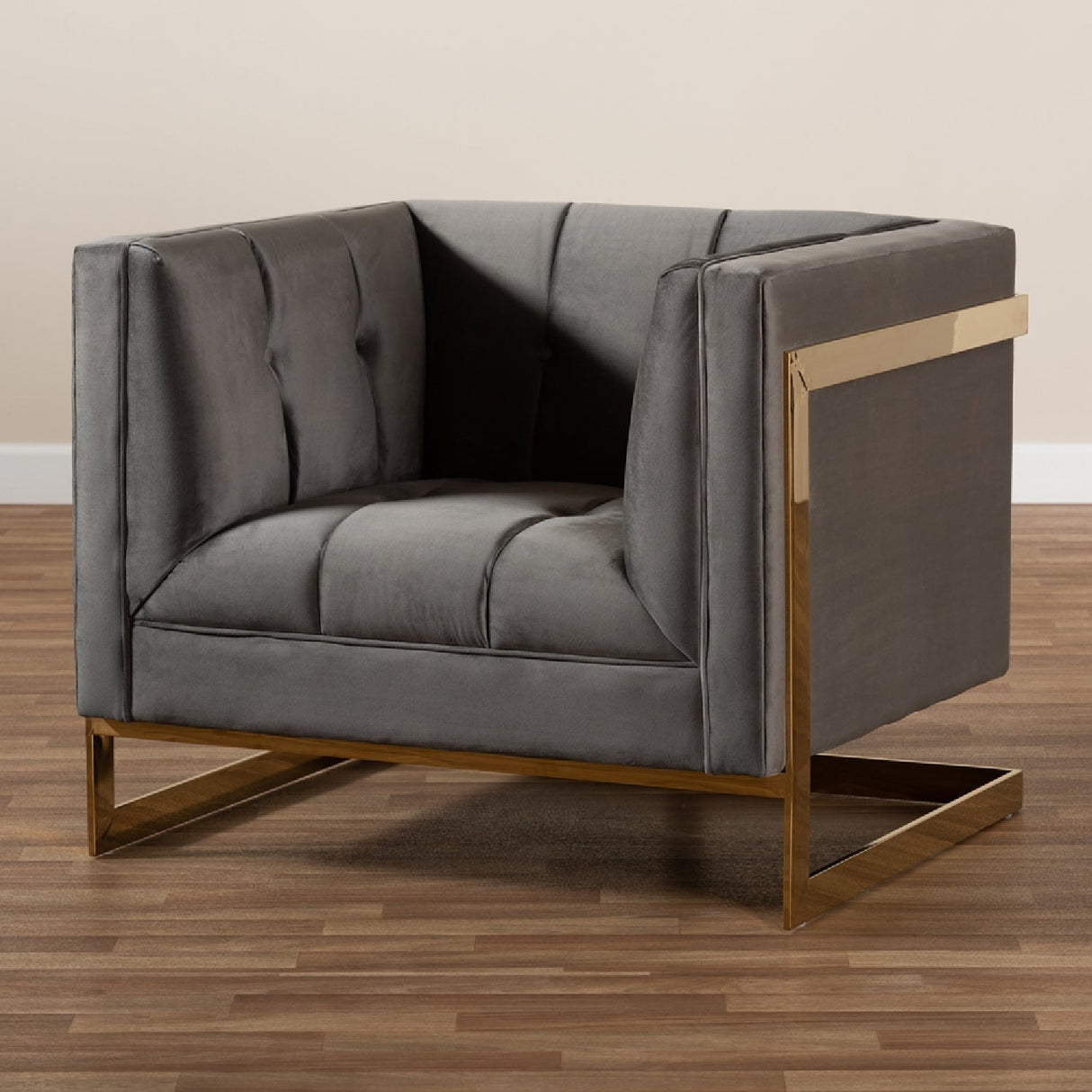 Modern European furniture - Button Tufted Velvet Accent Chair - www.oroa.com
