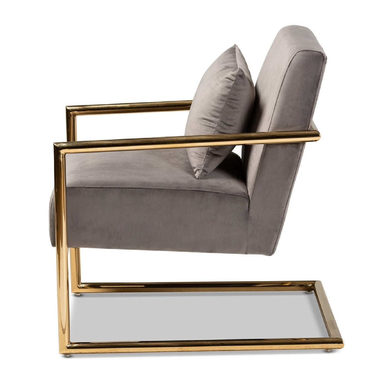 Modern European furniture - Velvet Cantilevered Lounge Chair - www.oroa.com