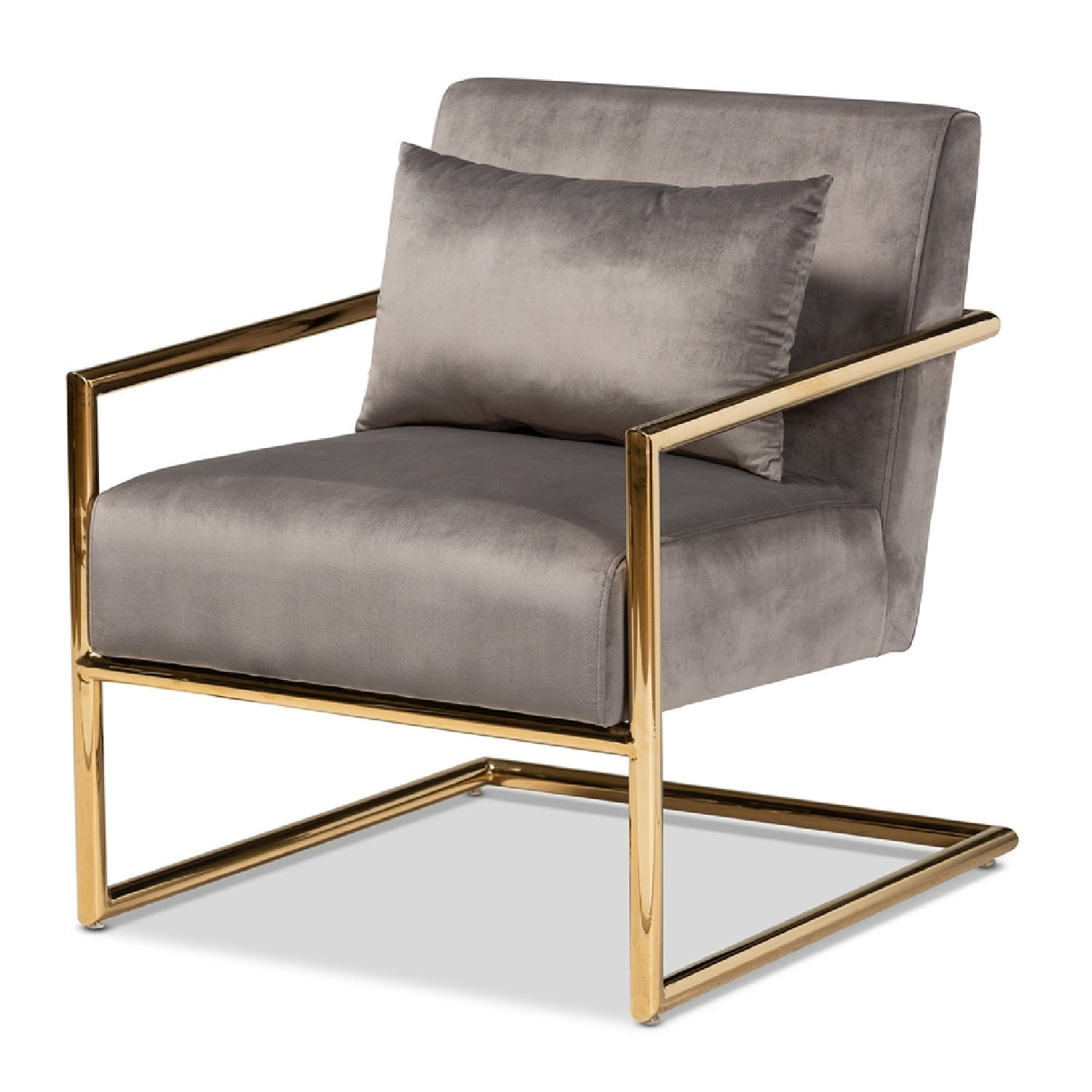Modern European furniture - Velvet Cantilevered Lounge Chair - www.oroa.com