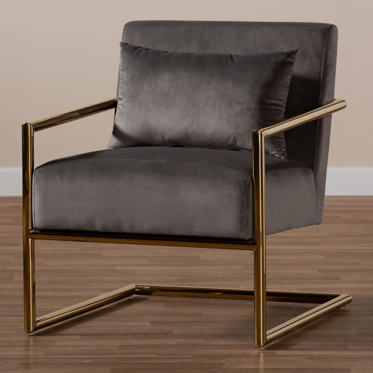 Modern European furniture - Velvet Cantilevered Lounge Chair - www.oroa.com