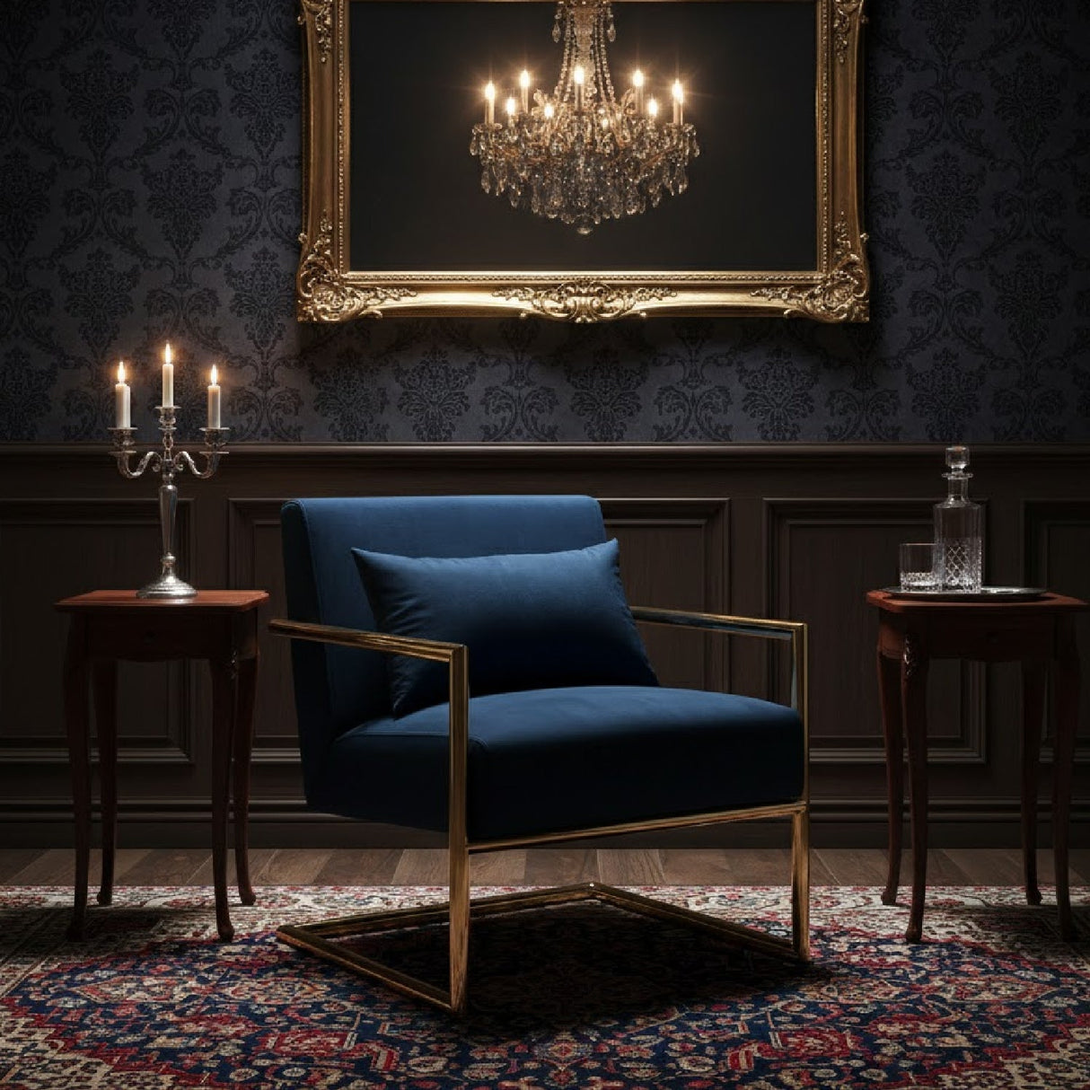 Velvet Cantilevered Lounge Chair | Bali Loom Mira | Oroa.com