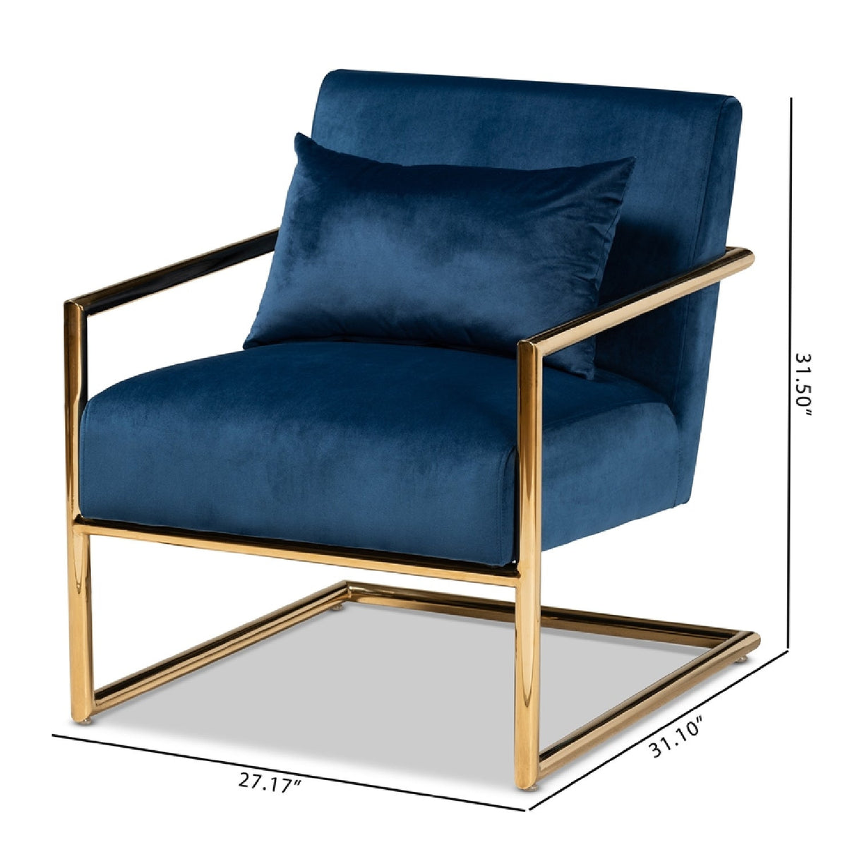 Modern European furniture - Velvet Cantilevered Lounge Chair - www.oroa.com