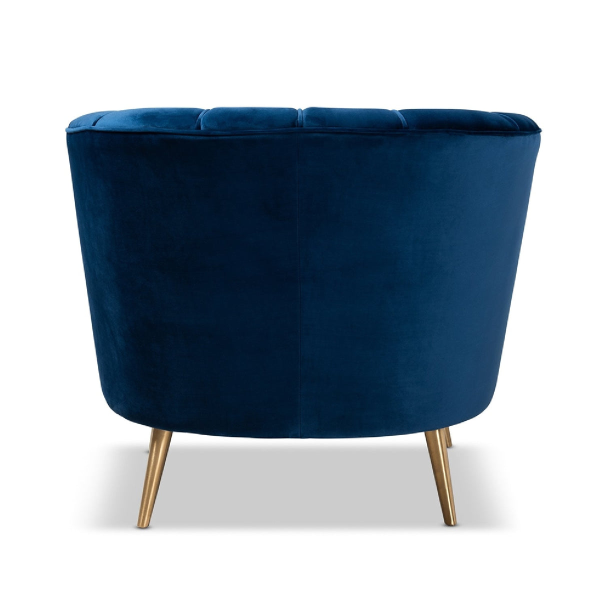 Modern European furniture - Channeled Blue Velvet Accent Chair - www.oroa.com