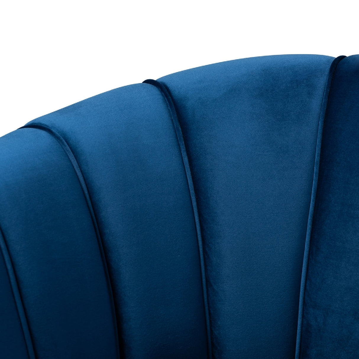 Modern European furniture - Channeled Blue Velvet Accent Chair - www.oroa.com