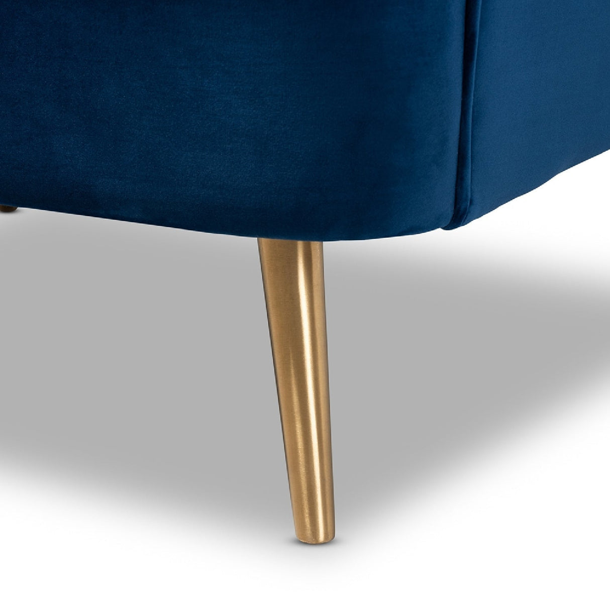 Modern European furniture - Channeled Blue Velvet Accent Chair - www.oroa.com