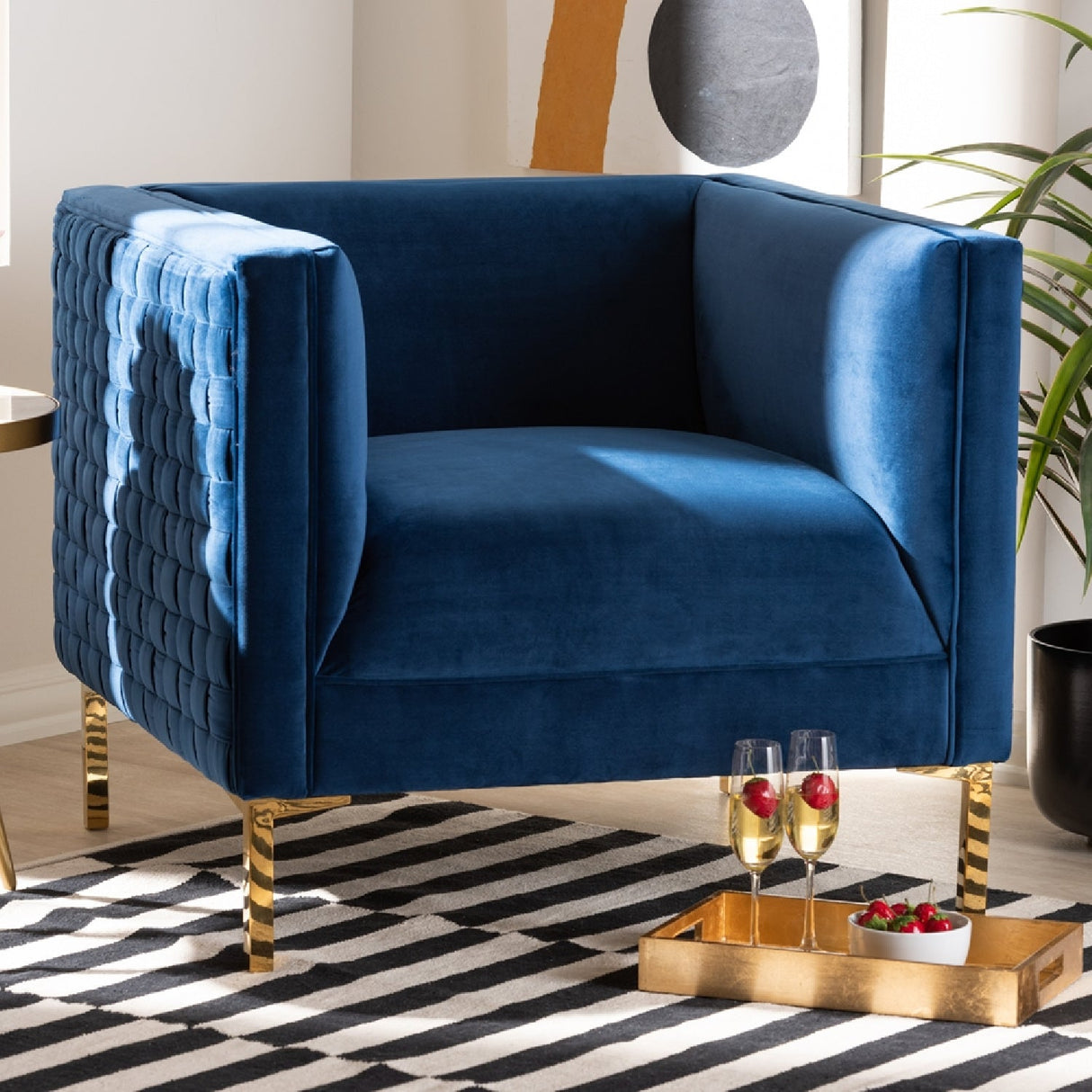 Modern European furniture - Woven Velvet Accent Chair - www.oroa.com