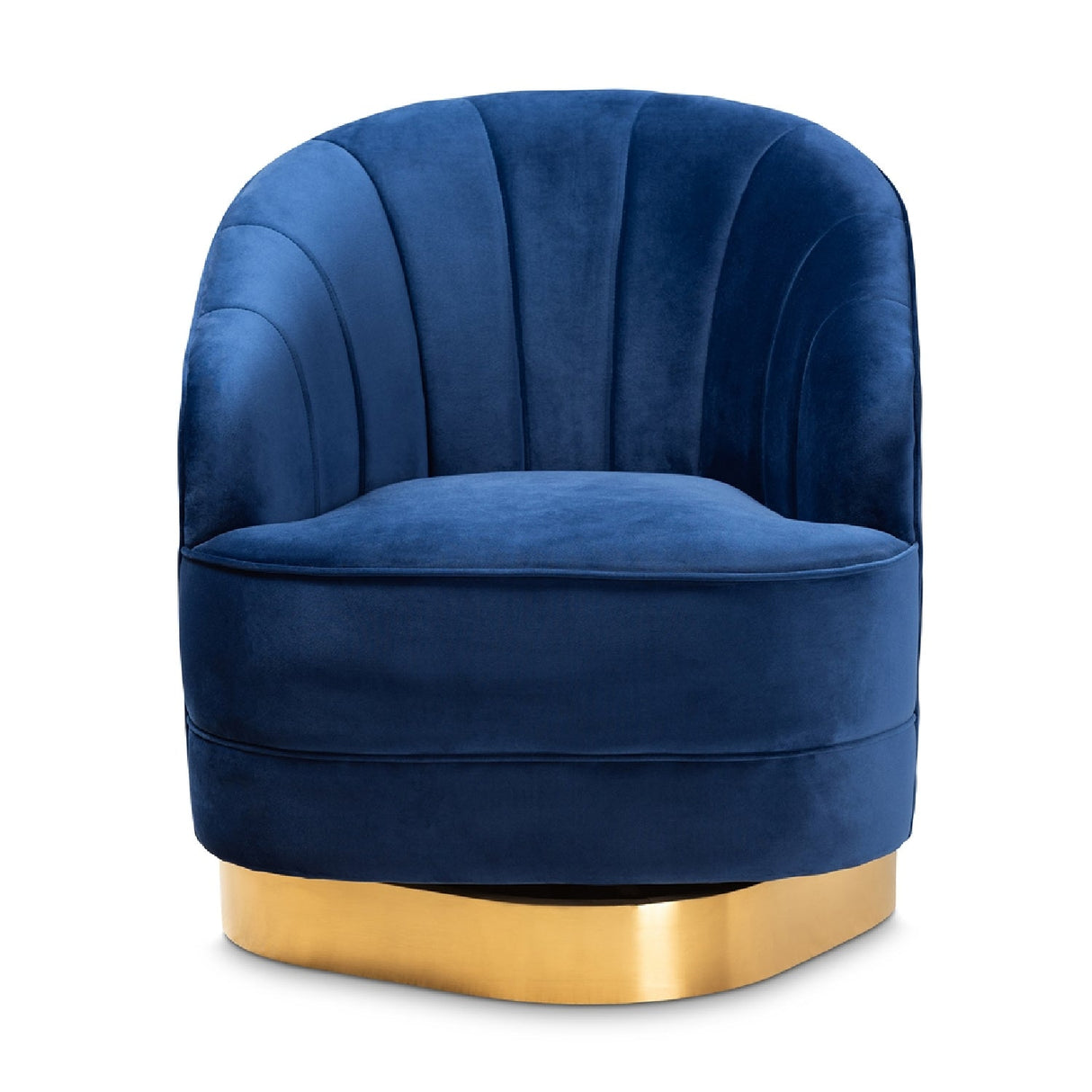Modern European furniture - Blue Vevet Swivel Accent Chair - www.oroa.com