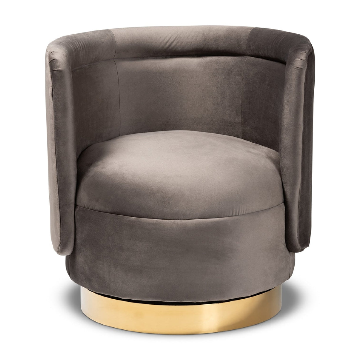 Velvet Curved Swivel Chair | Bali Loom Saffi | Oroa.com