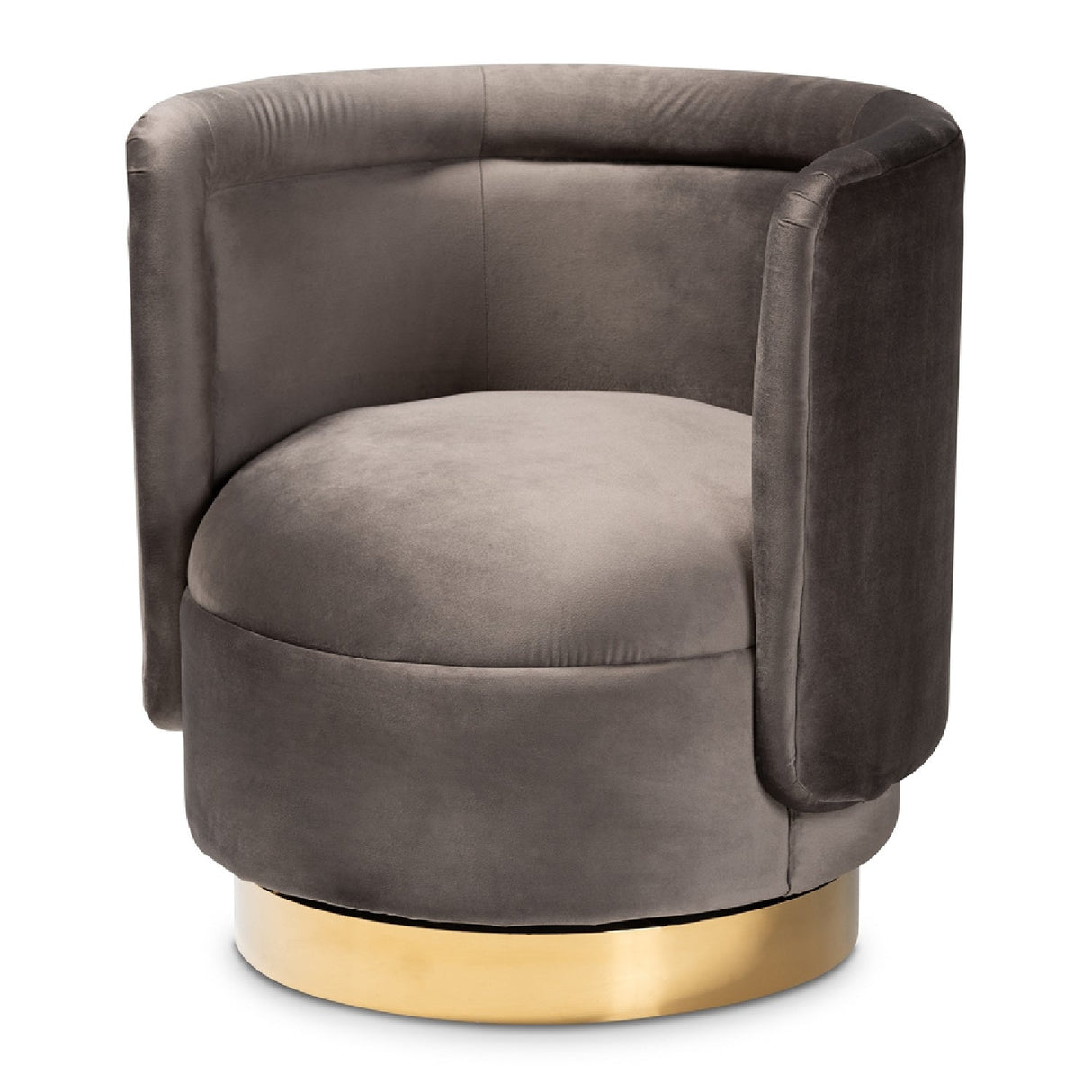 Velvet Curved Swivel Chair | Bali Loom Saffi | Oroa.com