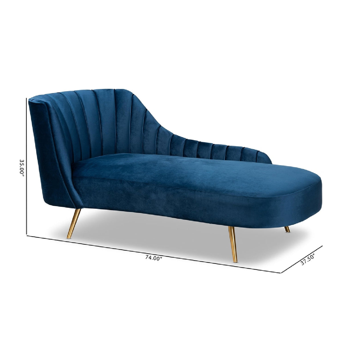 Modern European furniture - Blue Velvet Chaise - www.oroa.com