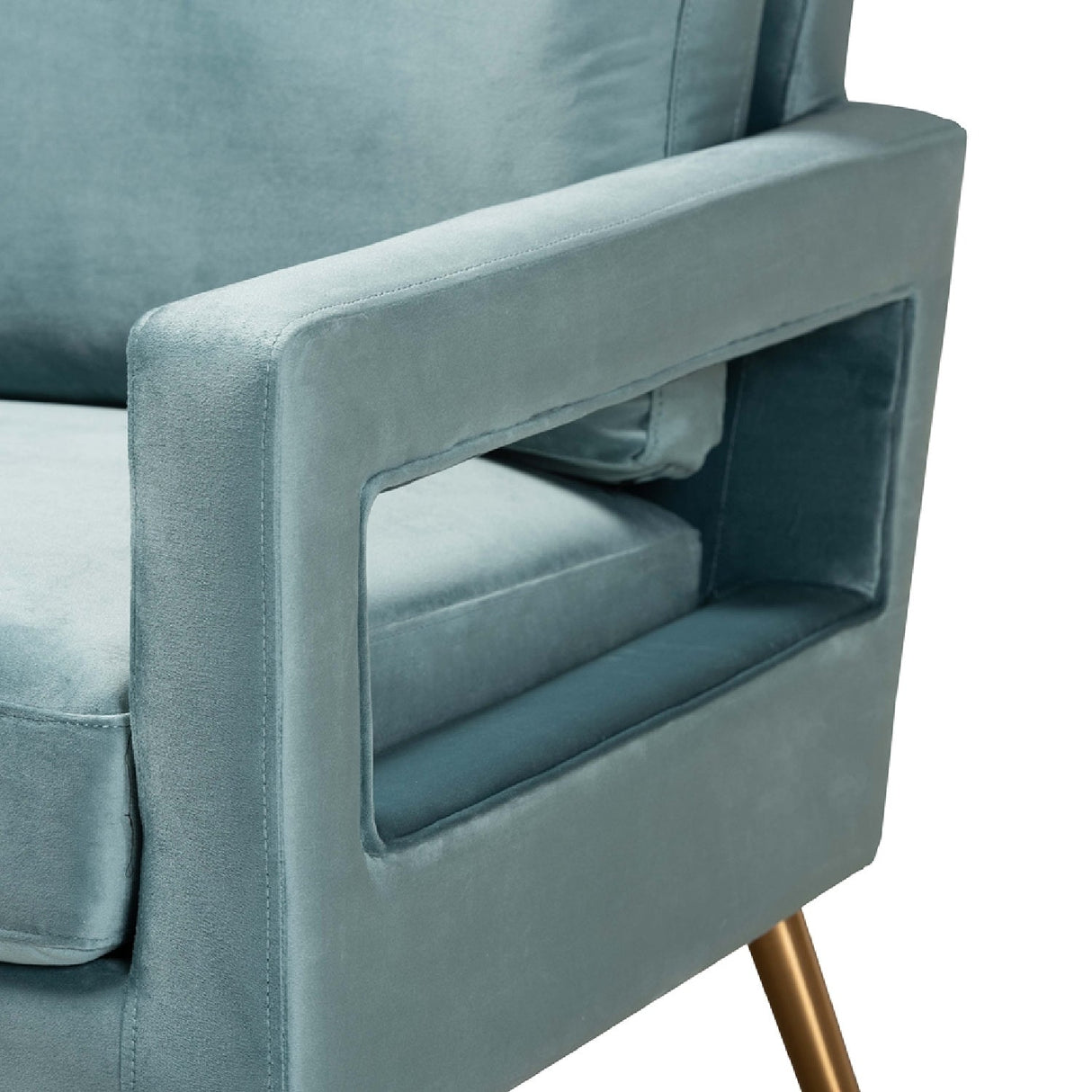 Velvet Open Armed Accent Chair | Bali Loom Leland | Oroa.com