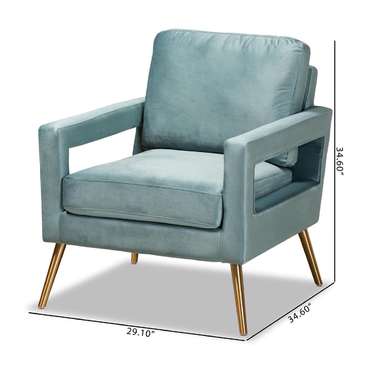 Modern European furniture - Velvet Open Armed Accent Chair - www.oroa.com