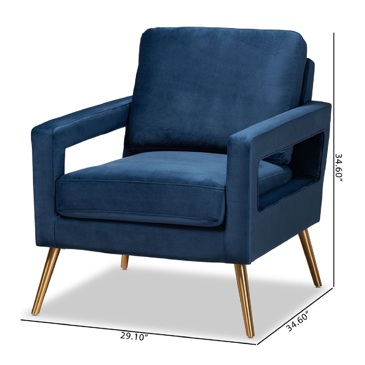 Velvet Open Armed Accent Chair | Bali Loom Leland | Oroa.com