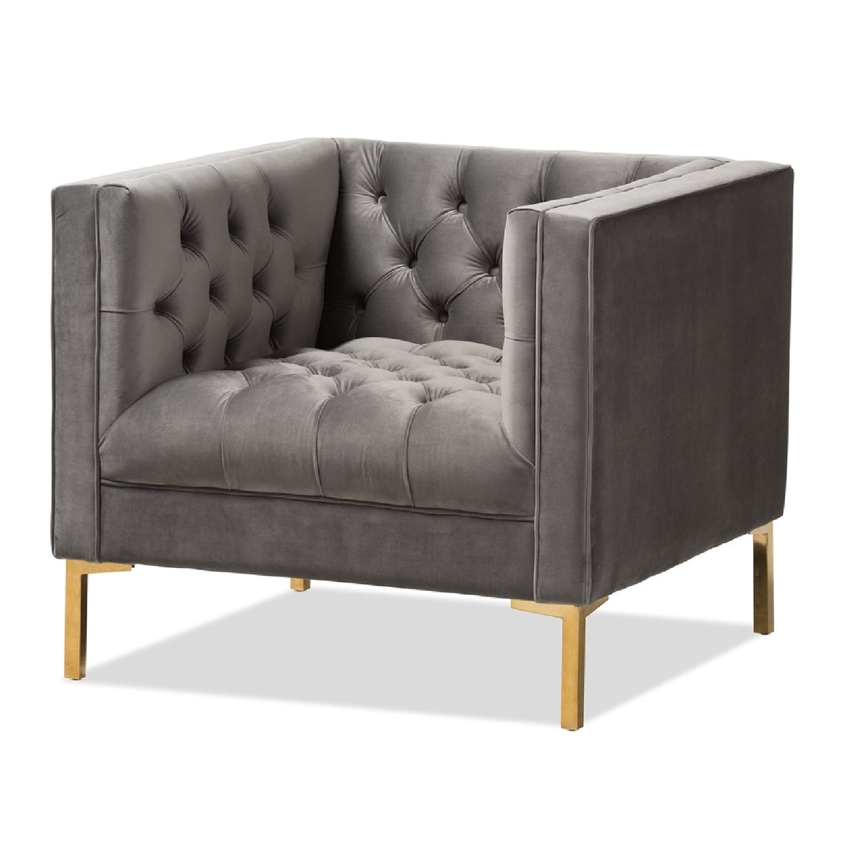 Modern European furniture - Button Tufted Velvet Lounge Chair - www.oroa.com