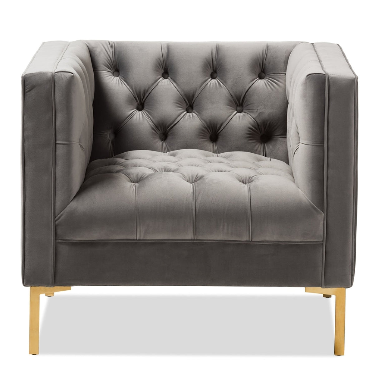 Modern European furniture - Button Tufted Velvet Lounge Chair - www.oroa.com