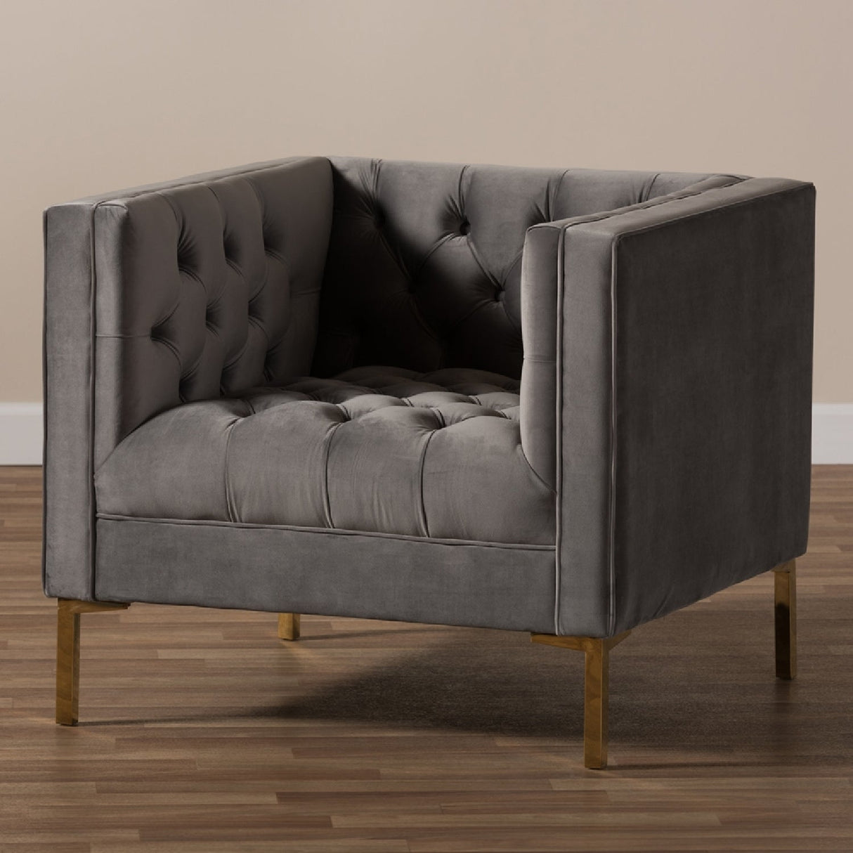 Modern European furniture - Button Tufted Velvet Lounge Chair - www.oroa.com