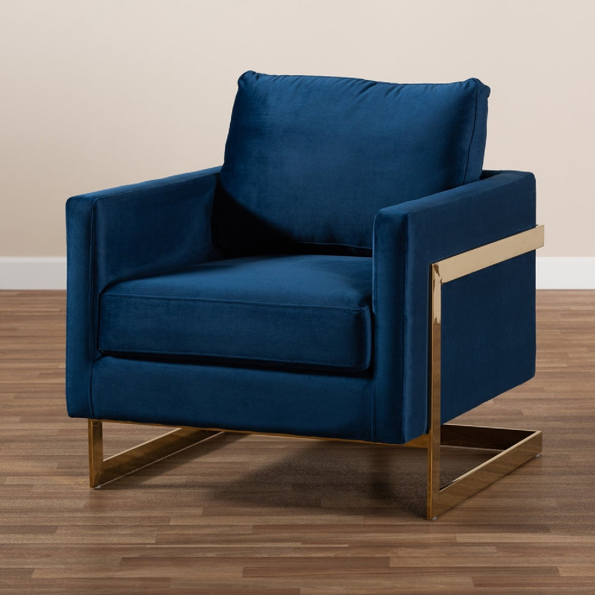 Modern European furniture - Gold Framed Velvet Accent Chair - www.oroa.com