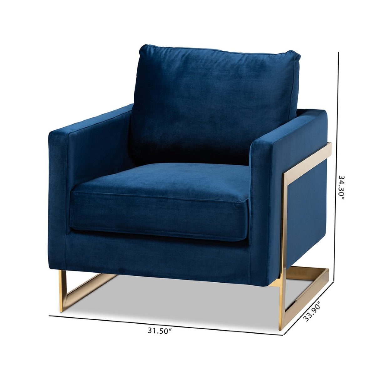 Modern European furniture - Gold Framed Velvet Accent Chair - www.oroa.com