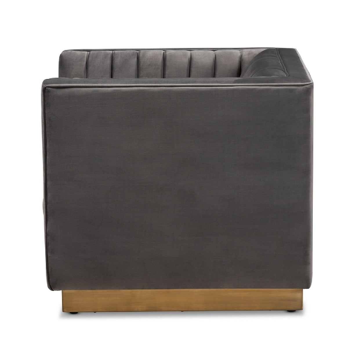 Modern European furniture - Gray Velvet Channeled Accent Chair - www.oroa.com