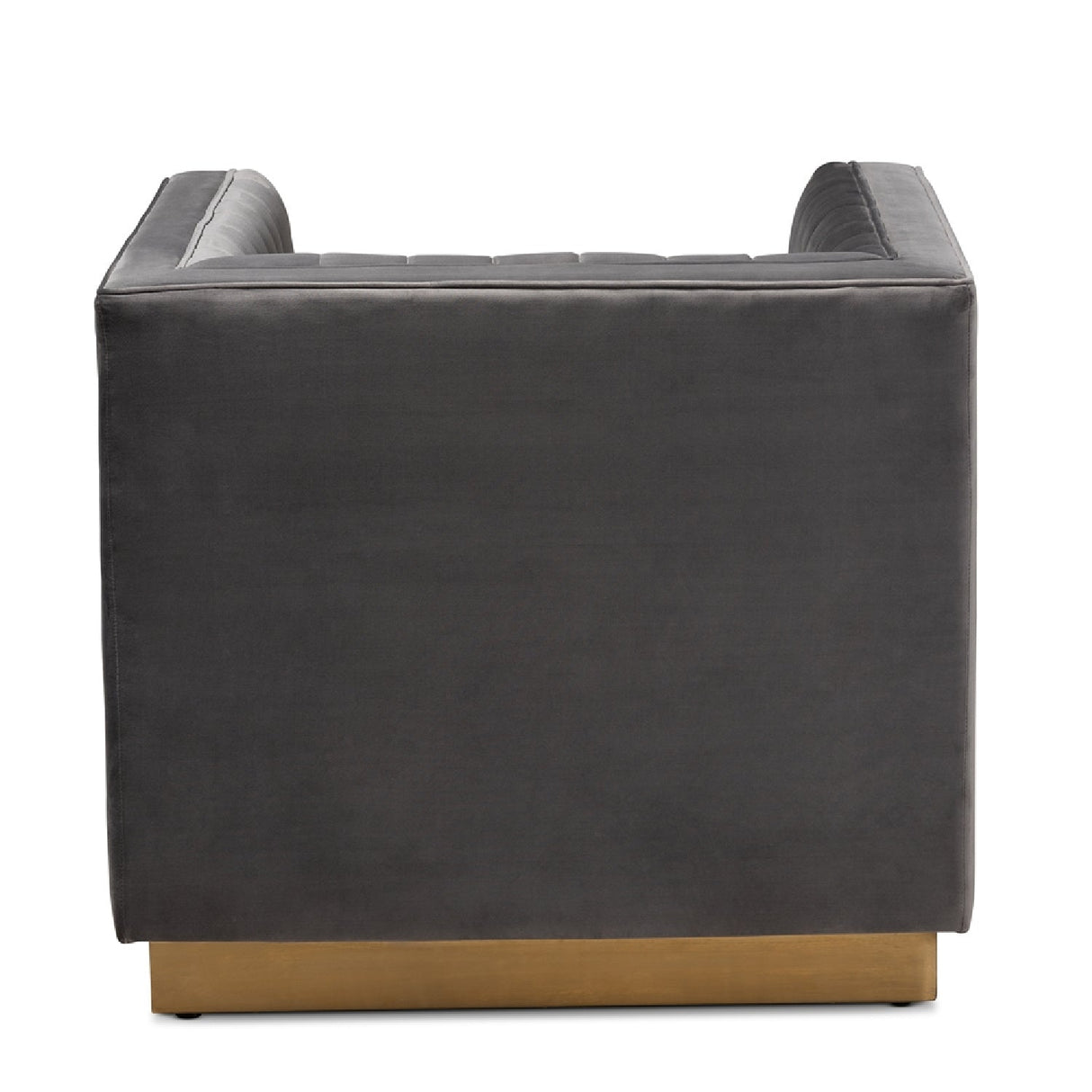 Modern European furniture - Gray Velvet Channeled Accent Chair - www.oroa.com | Oroa.com