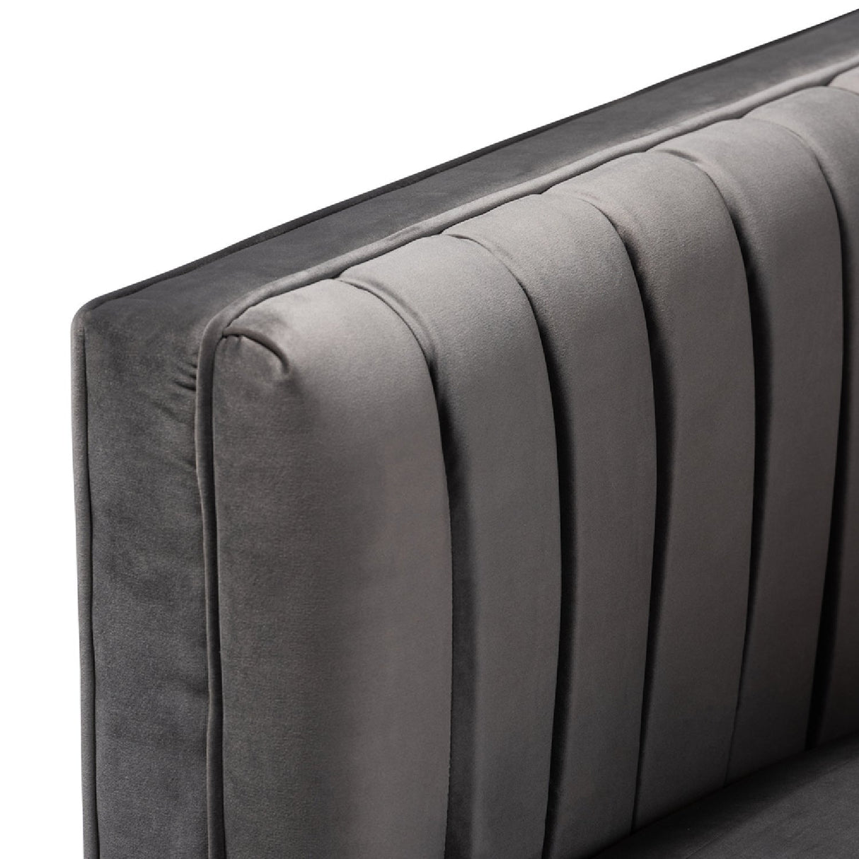 Modern European furniture - Gray Velvet Channeled Accent Chair - www.oroa.com